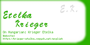 etelka krieger business card